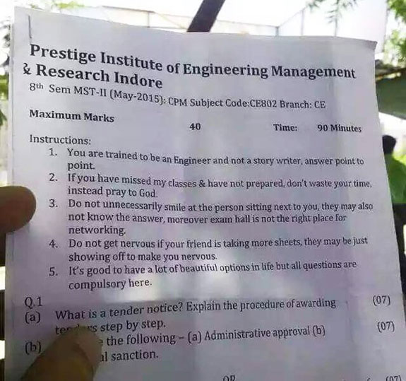 Best Examination Instructions