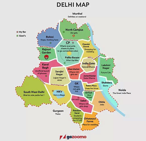 Honest Map of Delhi