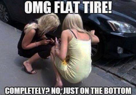 Blondes Have a Flat Tyre!