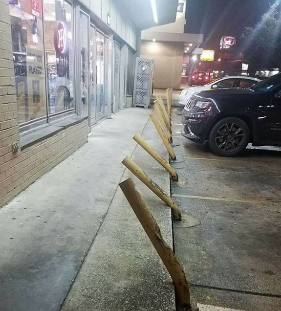 Parking in front of a Bar