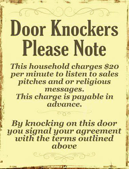 Door Knockers Be Warned