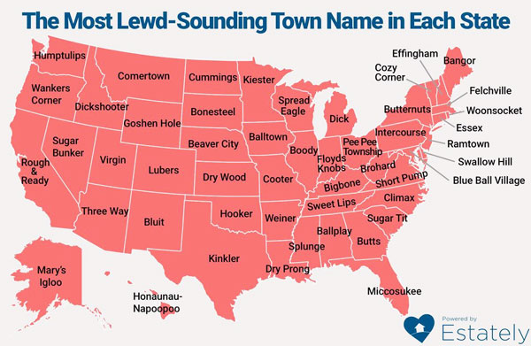 The Dirtiest Town Names in America