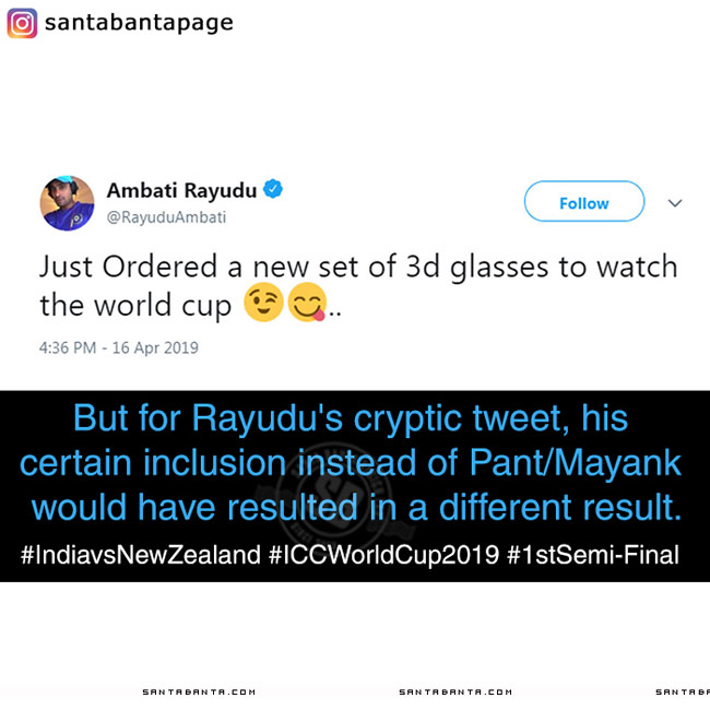 Did Rayudu's '3D Glasses' Jibe Cost Him and Team India Dear?