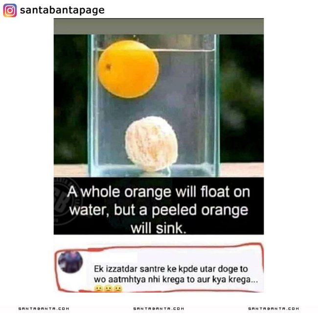 Floating and Sinking Orange