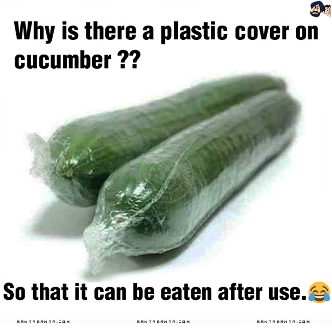 Plastic Wrapped Cucumbers