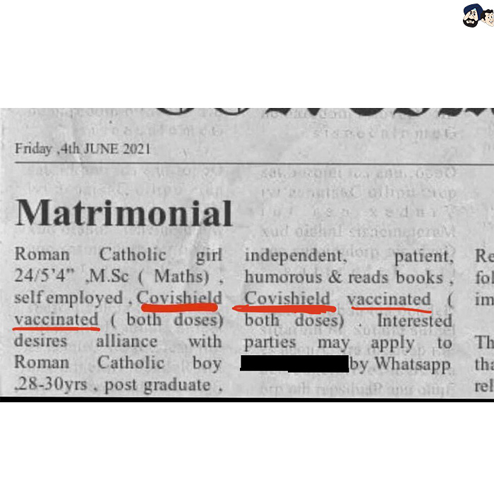 Matrimonial Ads in Covid Era