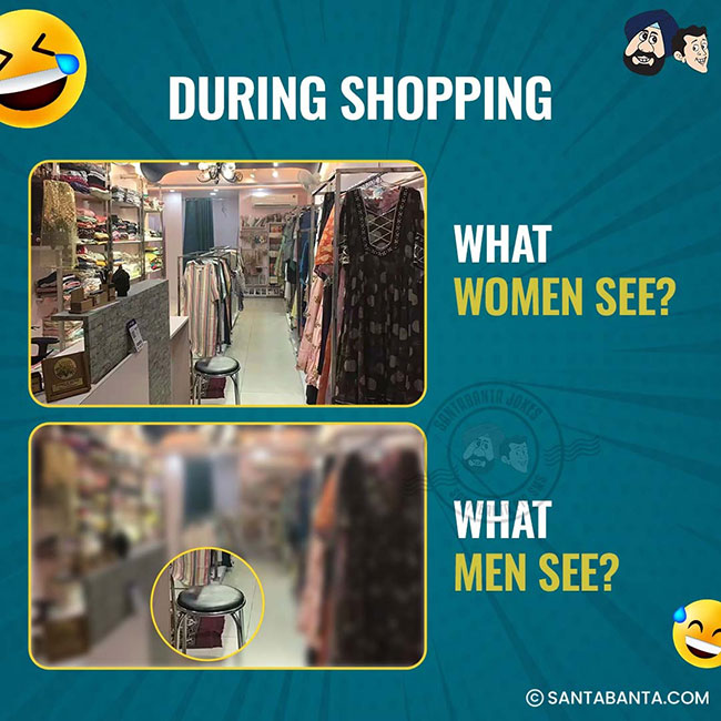 When Men Go To Shopping With Their Wife