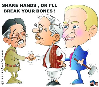 Shake hands or...