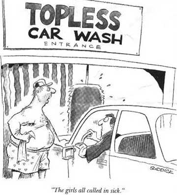 Topless Washing!