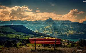 A hypnotic still of lush-green mountains