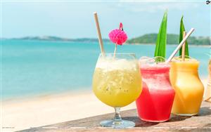 Fresh Virgin Cocktails on sea side