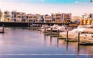 A picturesque view of luxury yachts