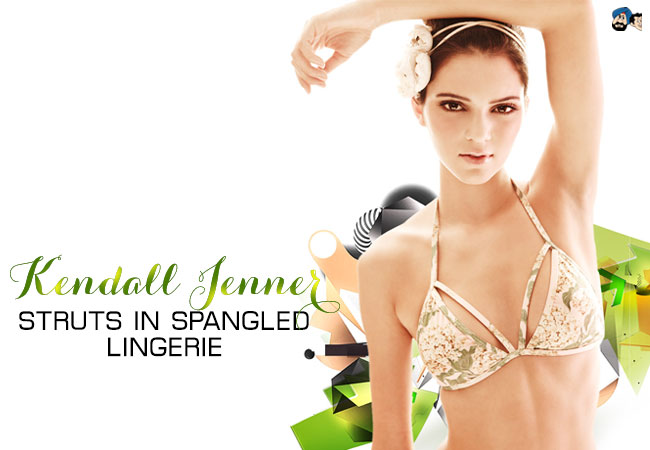 Kendall Jenner Struts In Spangled Lingerie