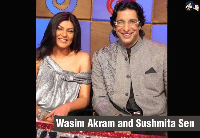 Wasim Akram and Sushmita Sen