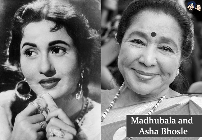Madhubala and Asha Bhosle