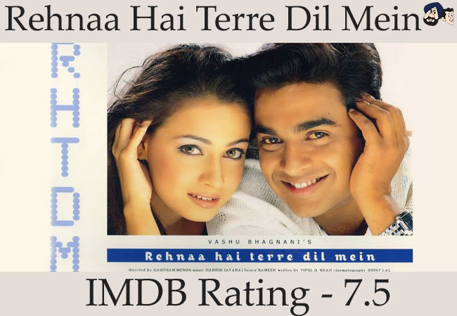 Rehnaa Hai Terre Dil Mein (2001): IMDB Rating - 7.5