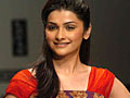 Prachi Desai walks the ramp at Krishna Mehta`s collection Sunrise in the Desert Sands during the Lakme Fashion Week