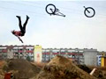 Bike Disintegrates Mid Backflip