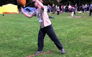 Giant Wooden Top Spinning