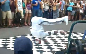 Breakdancer Does a Head Slide