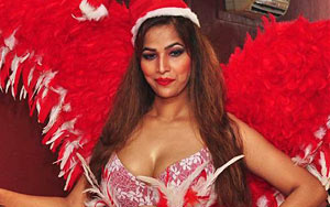 Tanisha Singh In Bikini Santa Costume 