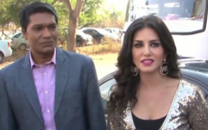 Sunny Leone on the sets of CID