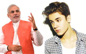 Justin Beiber Following Narendra Modi 