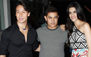 It`s the success party of Heropanti, which has released this Friday, and just within three days the movie has garnered good reviews from everyone. So the makers of the movie are celebrtaing the success of the movie and the debutante Tiger Shroff and Kriti Sanon.