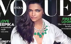 Deepika recently shot for Vogues June2014 issue, for which the bold actress went a step ahead, by going braless for the cover.