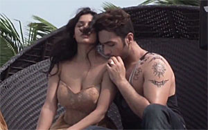 Sara Loren and Adhyayan Suman during the on location shoot of the film `Ishq Click`