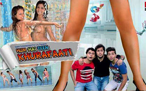 Trailer of `Hum Hai Teen Khurafaati`<br>Directors: Rajeshwar Chauhan, Sudhish Sharma<br>Cast: Mausam Sharma, Pranshu Kaushal, Shreya, Nikkita Butola, Soniya Kaur, Simran, Hemant Pandey, Razzak Khan, Vrijesh Heerji, Brijendra Kala, Manoj Bakshi, Honey Shergil, Poonam Sood