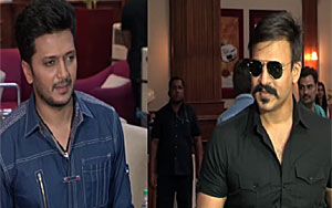 Ritesh and Vivek on the Sets of 'Bank Chor'