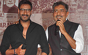 Ajay Devgan has collaborated with his Rajneeti director Prakash Jha. The duo has announced a 12 movie plan, and also that Prakash Jha is planning on making a sequel of Gangajal, Rajneeti and some more of his previous hits.
