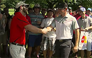 Golf Ball Lands In Spectator's Pocket