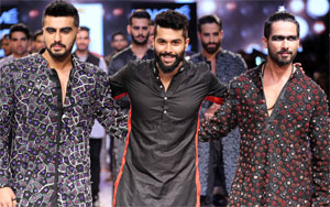 Shahid Kapoor and Arjun Kapoor at Lakme Fashion Week 2015 