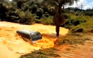 A Bus Falls Through Huge Sink Hole