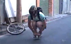 Man Rides Worlds Smallest Bicycle