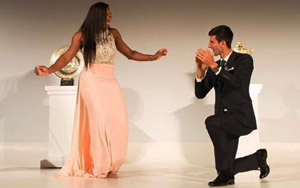 Serena and Djokovic dance to 'Night Fever'