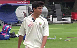 Arjun Tendulkar Bowls at England in the Nets