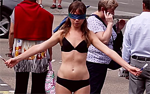 Girl Undresses in Public for a Cause