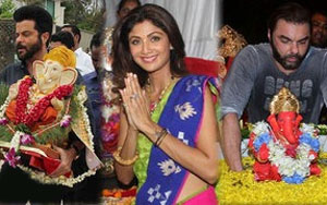  Shilpa Shetty, Anil Kapoor & Others Ganpati Visarjan 2015