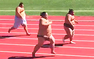 Sumo Wrestlers 50m Sprint