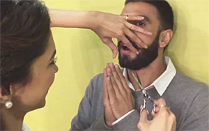 After keeping them for months during the course of the entire promotion of his latest release `BAJIRAO MASTANI`, Bollywood actor Ranveer Singh has finally bid adieu to his moustache, courtesy, his ladylove Deepika Padukone.
