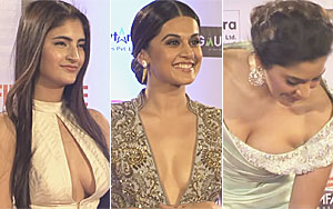 Actresses' CLEAVAGE Show @t Filmfare Red Carpet 2016