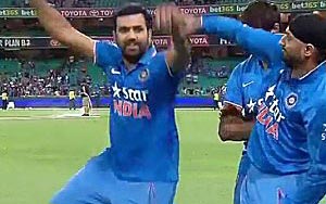 Rohit Sharma Shows off Gis Bhangra Moves