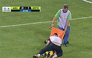 OOPS! Injured footballer Dropped Twice from stretcher