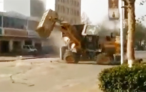 Bulldozer Battle on the Streets of China