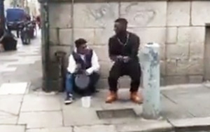 Tourist Joins Street Drum Player for Impromptu Dance and Then....