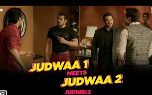 The ORIGINAL Judwaa is back! And he is back in style! The original Prem and Raja and the new Prem and Raja bump into each other and it`s too much fun! Watch out for Salman Khan`s huge cameo in Judwaa 2 which will leave it in splits. Watch the film to know what happens when the original Judwaas meet the new Judwaas!