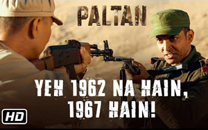 Dialogu promo of upcoming Bollywood movie `Paltan`<br>Directed by J P Dutta<br>Cast: Jackie Shroff, Arjun Rampal, Sonu Sood, Gurmeet Choudhary, Harshvardhan Rane, Siddhant Kapoor, Luv Sinha, Esha Gupta, Sonal Chauhan, Deepika Kakar, Monica Gill